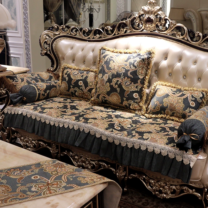 Đệm sofa phong cách châu Âu bọc vải cao cấp sang trọng đệm da phòng khách bao gồm bốn mùa phổ quát chống trượt Mỹ đệm - Ghế đệm / đệm Sofa