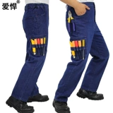 Джинсовые хлопковые износостойкие штаны для работы, защита от ожогов, увеличенная толщина