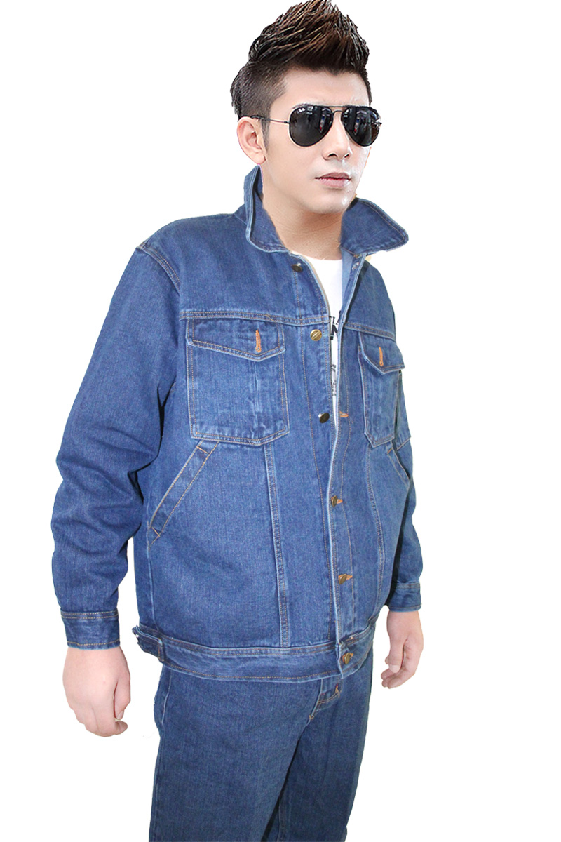 Quần yếm denim phù hợp với nam nhiều túi điện thợ hàn áo khoác chống nóng dụng cụ nhà máy dịch vụ sửa chữa tự động làm dày quần áo bảo vệ áo nam đẹp