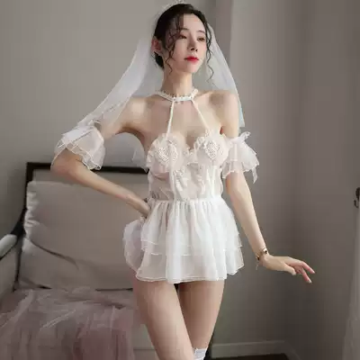 Sexy pajamas female fun thin bridal dress nightgown hot private suspenders passionate flirting temptation