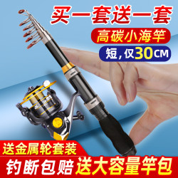 Short Mini Fishing Rod Set, Mini Sea Rod, Pen-Style Small Fishing Rod, Casting Rod, Portable Lazy Fishing Rod, New Long-Distance Casting Rod