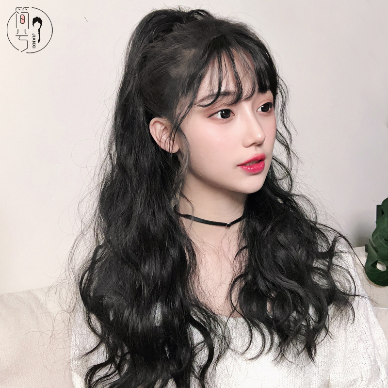 Wig female hair net red grab clip type high ponytail curly hair braid Europe and America natural fluffy simulation corn perm tail