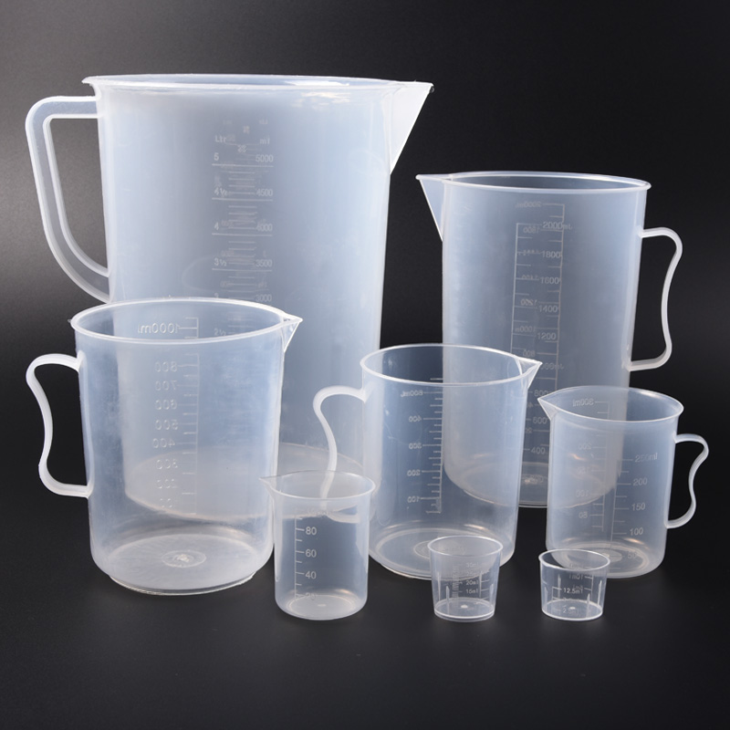 Quantity cup with scale Milk Tea Shop Special Soy Milk Home Experiment Heat Resistant Thickened Plastic Small Band Cover Oversize 5000ml-Taobao