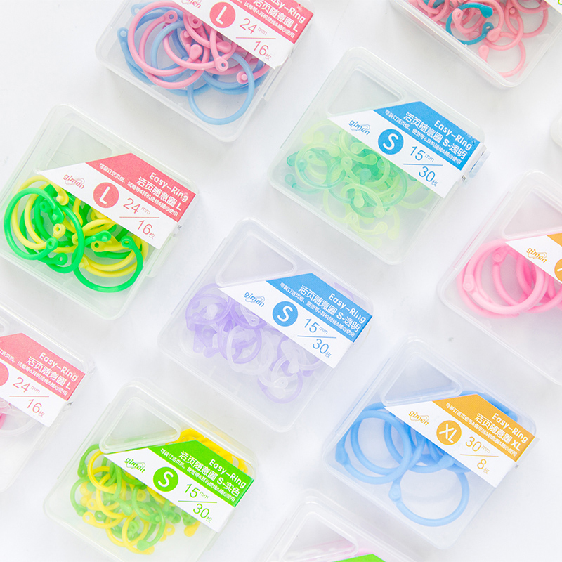 This Lady Creative Stationery Collection Loose-leaf Circle Personality Handbill Diy Accessories Fashion Cute Students With Colorful Loose-leaf Rings Multifunction Box Mounted Loose-leaf Ring Office Stationery Supplies-Taobao
