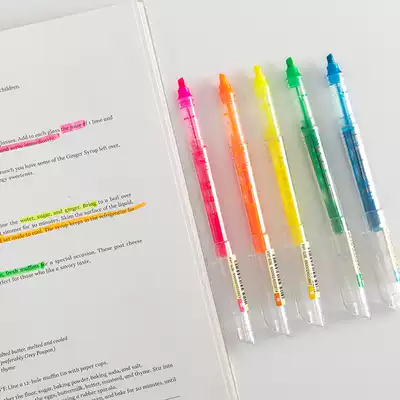 Miss Ben's color fluorescent marker pen, large-capacity student stationery, special notes for taking notes, graduate school memorization artifact, marker pen, hand account pen, mike pen