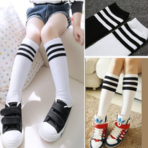 Children All cotton in cotton Sox students perform socks boy sports football long cylinder socks school uniforms white black strips socks