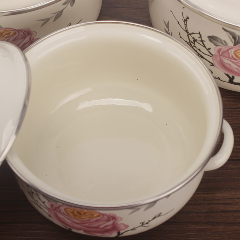 Rural difference freight risk 】 【 lovely wind enamel pot enamel rainbow such as bowl soup pot mercifully milk pan, small mini hot pot