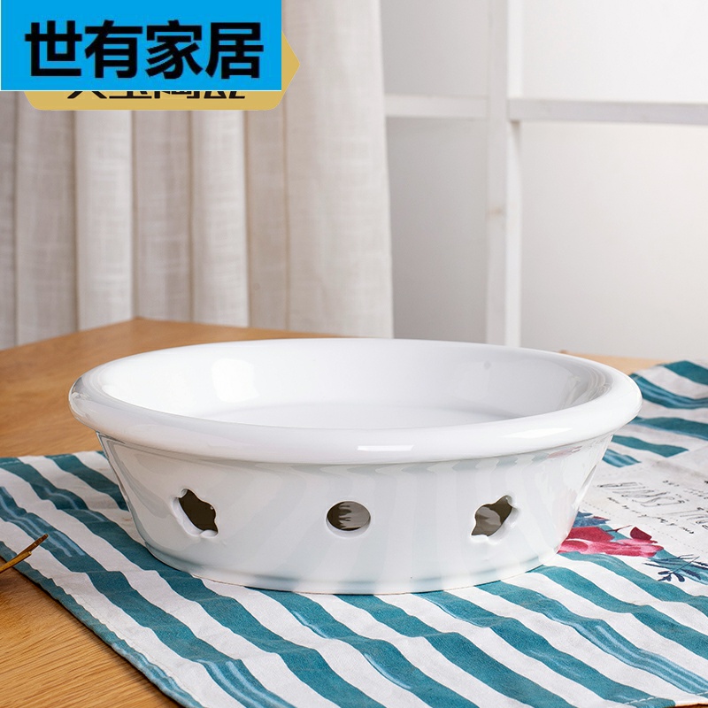 Pure white based alcohol lamp heating furnace Ming porcelain insulation fish dish plate of domestic large hotel creative plate