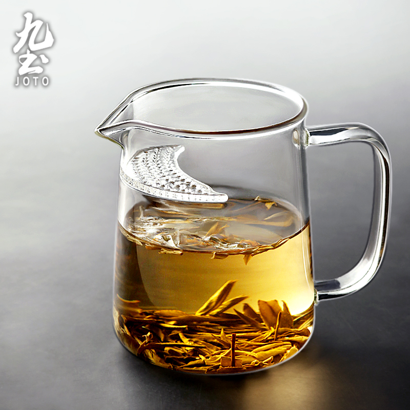Nine Earth Heat Resistant Glass Justice Cup Crescent Filter Tea Cup With Tea Leakage Integrated Filter Tea Cup Home Tea Set-Taobao