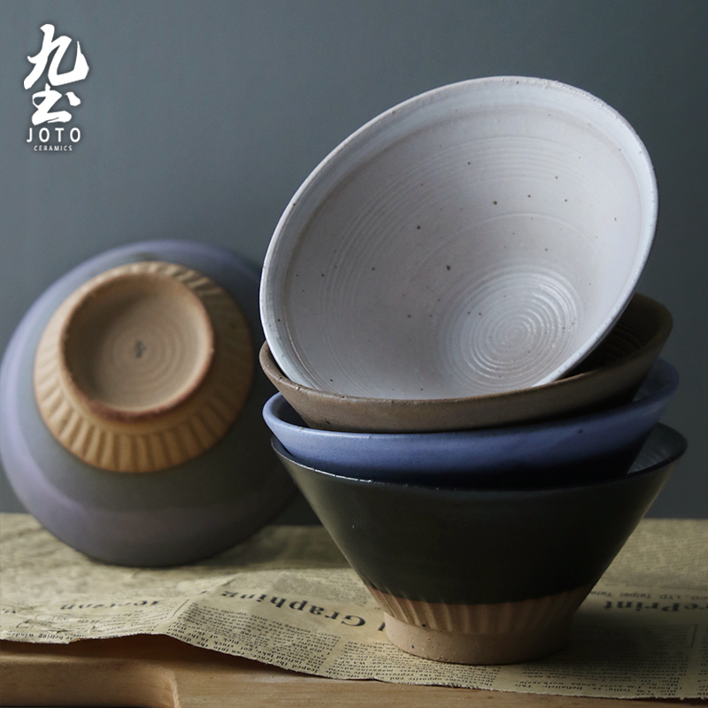 Nine-earth Rough Culture Bowl Dinner Bowl Fashion Household Dining Bowl Simple Bucket Japanese Food Bowl