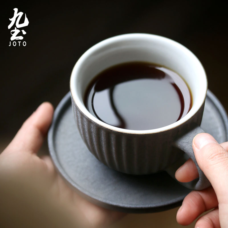 Nine Earth American Art Coffee Cup Coarse Ceramic Milk Cup Lovers Water Cup Day Style Mark Cup Retro Capuchino