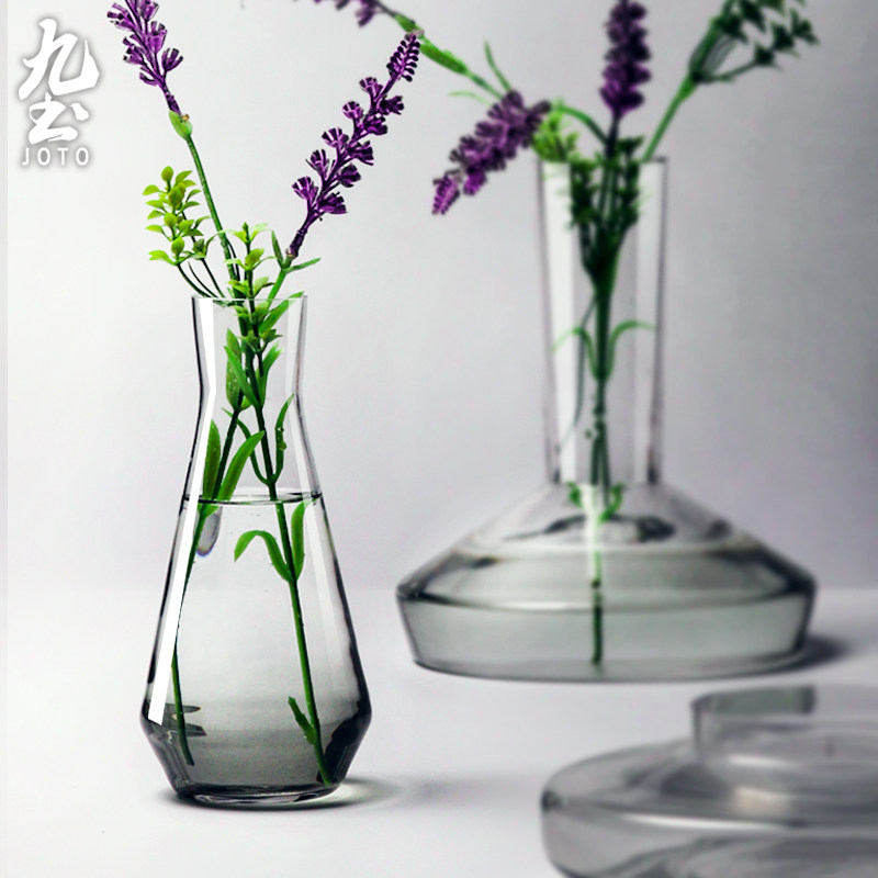 Nordic minimalist hydroponic transparent glass vase Container modern floral dining room Dining Room Flower Arrangement Pendulum home Large number-Taobao