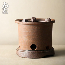 Nine Earth Day Style Handmade Pottery Clay Charcoal Stove Cooking Tea Stove Olive Carbon Stove Retro Little Fire Stove Tea Track Zero Soundtrack Style Stove
