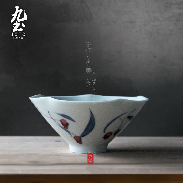 Nine-earth ceramic Jingdezhen handmade bowls with foam noodles bowls painted rice bowls painted rice bowls ancient Park Japanese style retro bowls quaint cutlery porcelain eaters