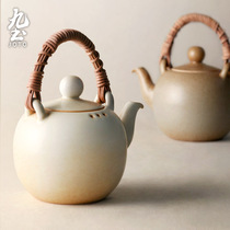 Nine-earth-day style pottery clay cooking teapot bamboo choreography beam pottery clay pot charcoal stove electric pottery stove utiliturg tea with boiling water pot household