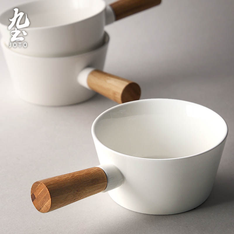 Day Style Ceramic Handle Bowl with shank Bowl with handle bowls Home Japan-ROK style Cuisine Tableware Creative Personality small Noodle Bowl