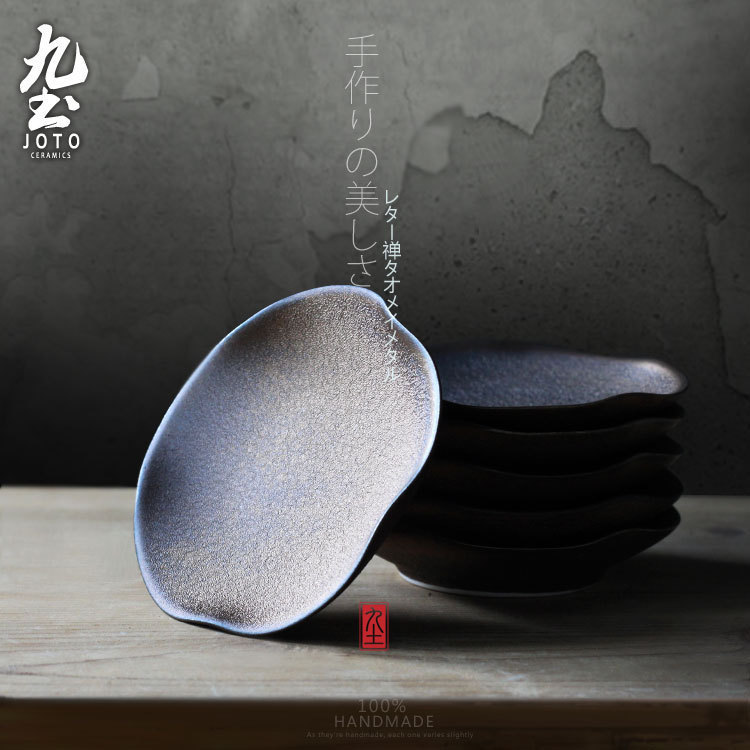 Nine-Earth Tea-Day-Style Tea Set of Tea Tea Tea Coarse Pottery Cups Mat iron Black Thing Zen Serve Gongfu Tea Accessories Accessories