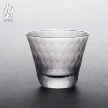 Nine-Earth-Style Handmade Glass Small Tea Cup Zen Kung Fu Tasting Cup Smelling Cup Masters Cup Tea Set Home Single Cup