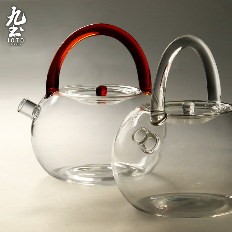 Nine-earth handmade boiled tea boiling water glass pot thickened heat resistant glass large capacity electric pottery stove with handle teapot-Taobao