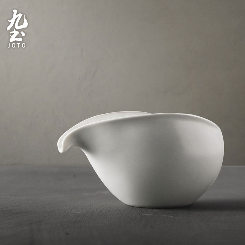 Nine-earth ceramic fair cup white porcelain qigong fu tea accessories Japanese style uniform cup big number tea sea tea sub-tea public cup instrumental-Taobao