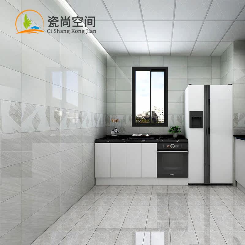 Makeup Room Tile 300X600 Imitation Wood Grain Grey Kitchen Wall Brick Tile tile Tile Dressing Room New minimalist Hyundai