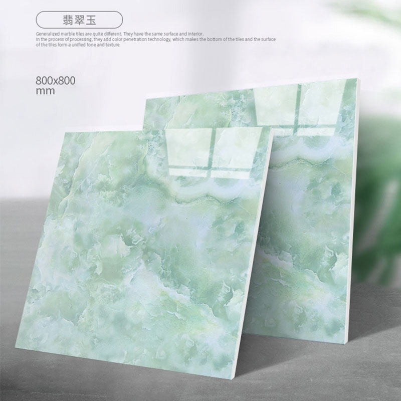 Tile Floor Tiles 800X800 Emerald Jade Through Body Marble Floor Brick Living Room Bedroom Floor Tiles minimalist Hyundai
