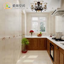 Toilet tile European warm color imitation cloth pattern 300x600 bathroom bathroom non-slip floor tile kitchen wall tile