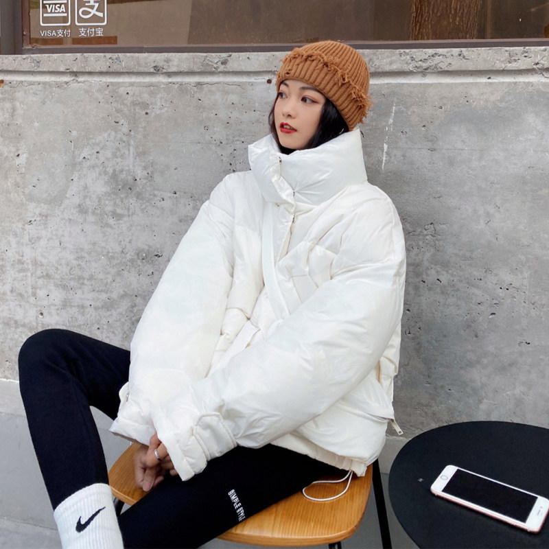 2022 new light and thin big goose down jacket women's spring short tide ins Korean version loose foreign style small bread clothing