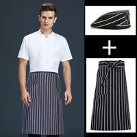 Белый фартук, берет, короткий рукав