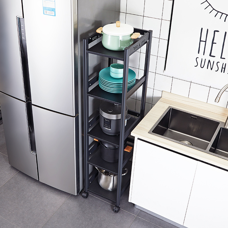 Kitchen refrigerator crack frame landing multi-layer pot holding shelf household supplies large