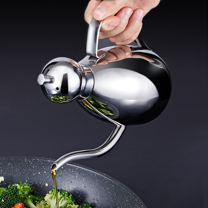 Stainless steel oil pot kitchen household oil bottle 304 oil pot pot soy sauce bottled storage no oil leakage soy sauce vinegar seasoning bottle