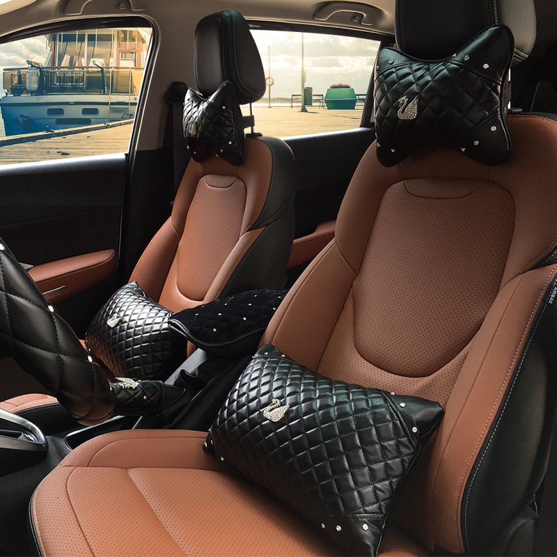 Insert drilling swan car pillow neck pillows rest on pillows car seat cushions in the back of the car The waist rests in the car