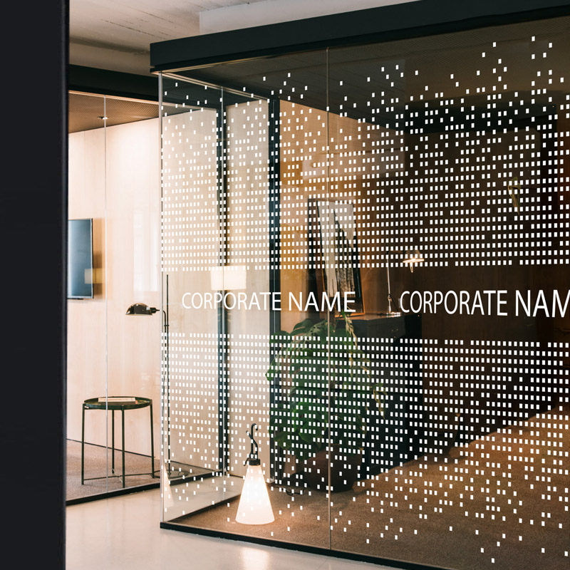 Creative Mosaic Progressively Floor Office Black White Static Frosted Glass Cling Film Art Stickers Logo Customisation