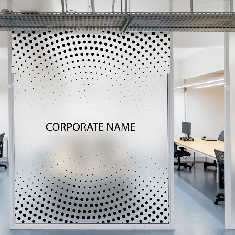 Creative Round Point Progressively Floor Office Static Frosted Glass Adhesive Film Partition Decoration Art Transparent Stickers Customizable