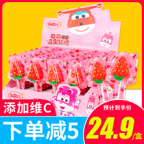 Golden Rice Valley Strawberry Soft Candy Stick Candy 28 Juices Soft Sugar Water Fructose Children Candy Small Snacks Wholesale Bulk