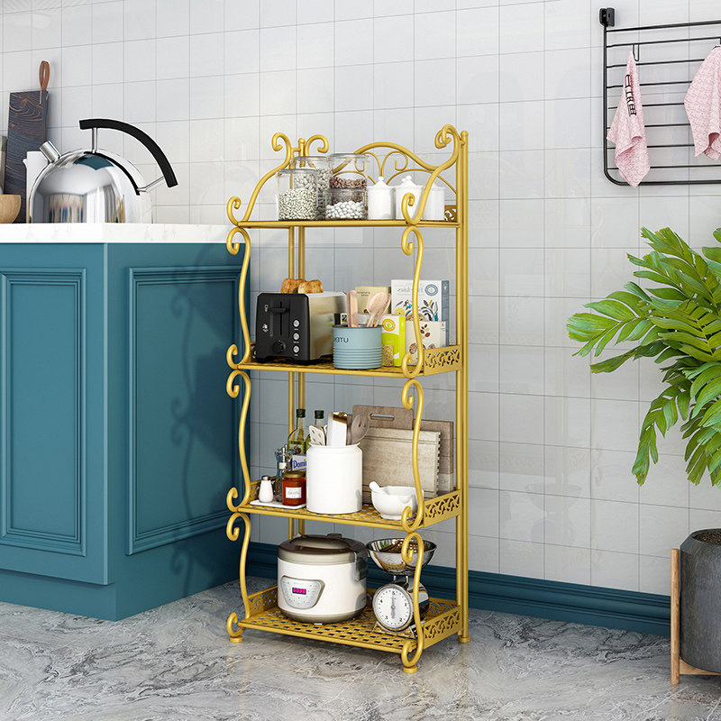 Nordic Wind Bathroom Rack Home Dressing Room Simple Multifunction Shelf Floor Type Kitchen Multilayer Containing shelf Iron art