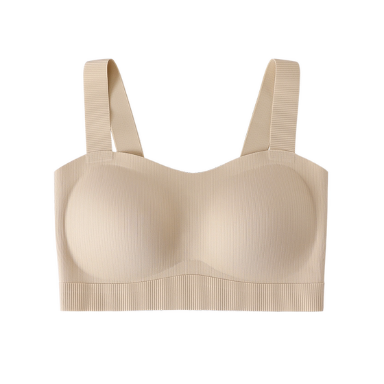 
Youmu vest bra strapless stripes anti-exposure U back fixed cup gathered underwear without steel rings YM12361