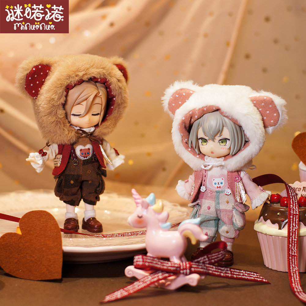 Enigma Nuo spot candy sweetheart bear suit ob11gsc plain headgear cute molly plush baby clothes