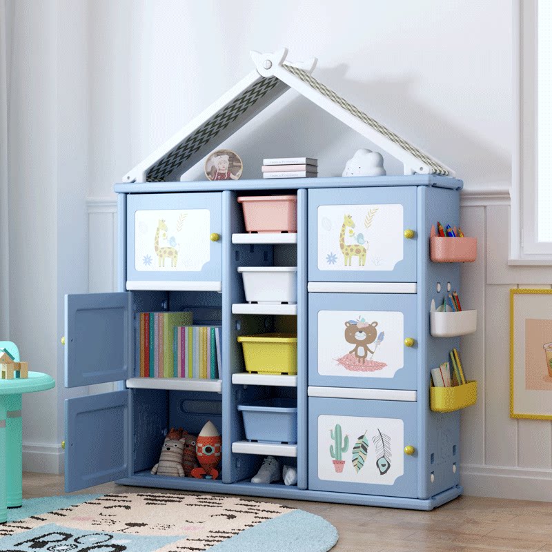 Children's toy storage rack Multi-level storage box locker baby plastic storage artifact storage cabinet shelf