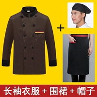 Лонгслив, цветной фартук, шапка