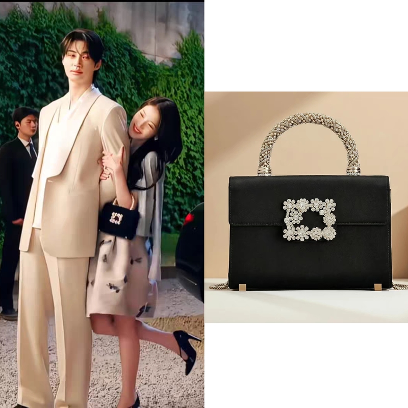 21St Century Maharajah's Wife Iu's Same Style Bag with Rhinestones, Silk Chain, Shoulder Bag, Crossbody Bag, Handbag, Evening Bag