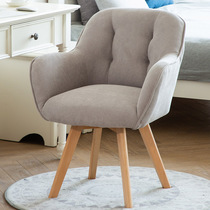 Simple study chair Solid wood lazy sofa chair Bedroom swivel chair Comfortable and sedentary fabric computer swivel chair Household