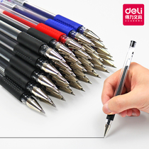 deli deli 6600es gel pen 0 5mm12 red pen water pen black student ballpoint pen signature pen carbon pen office stationery supplies