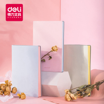 deli deli 22283 notebook notepad a5(143 * 210mm)96 pieces of girl heart fresh candy color simple meeting minutes this student office supplies