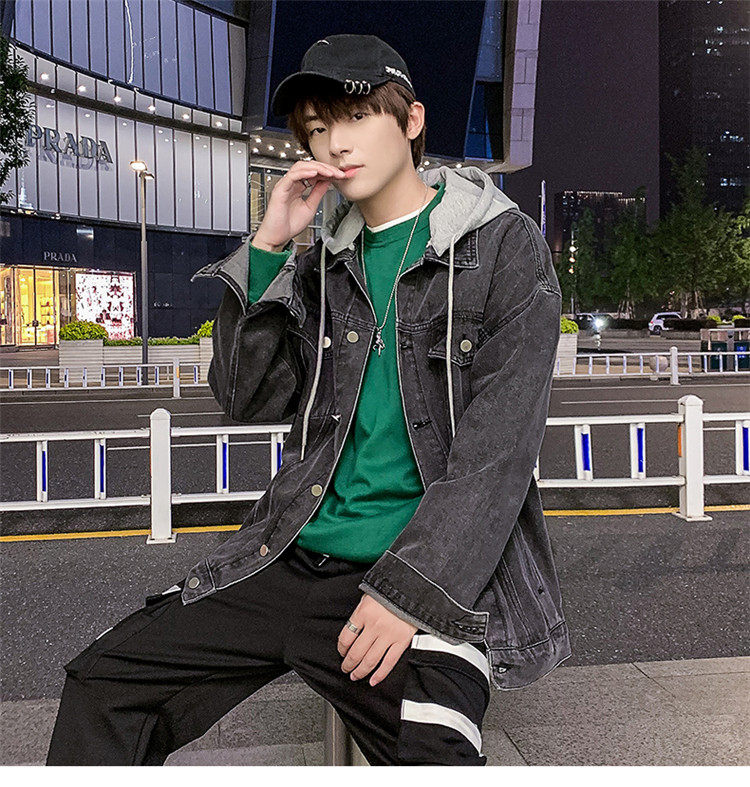 товар из китая 13岁男孩秋季潮流宽松外套12青少年14初中学生牛仔夹克15大童男装 No brand