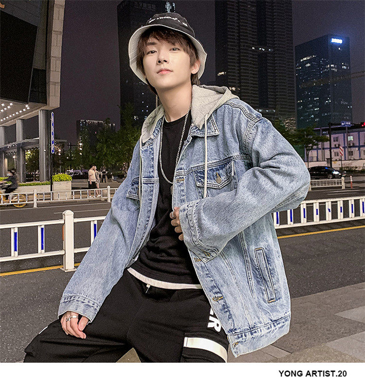 товар из китая 13岁男孩秋季潮流宽松外套12青少年14初中学生牛仔夹克15大童男装 No brand