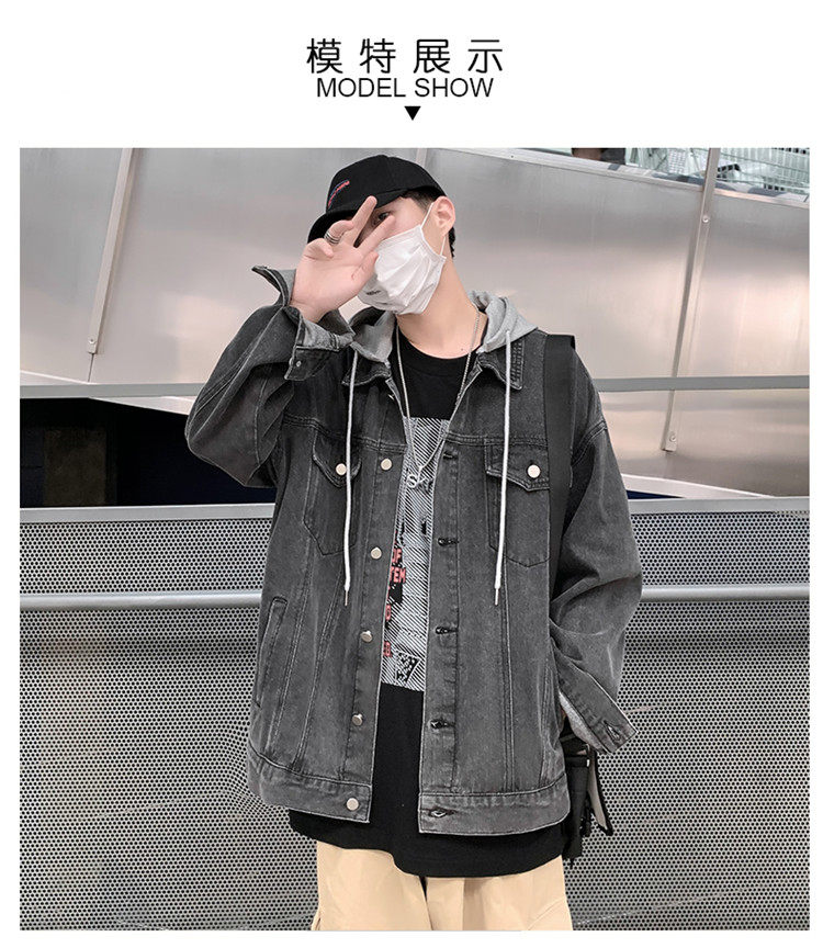 товар из китая 13岁男孩秋季潮流宽松外套12青少年14初中学生牛仔夹克15大童男装 No brand