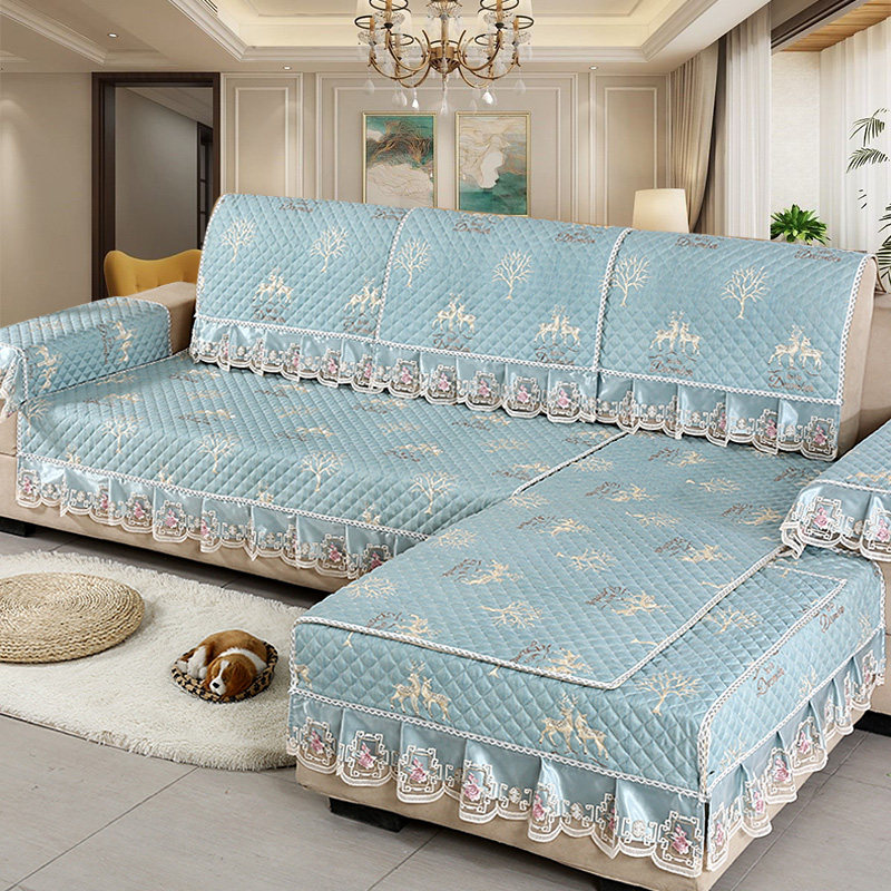 Sofa cushion Four seasons universal anti-slip cushion Brief Yoo style sofa cover set of cloth art all-bag universal set to do