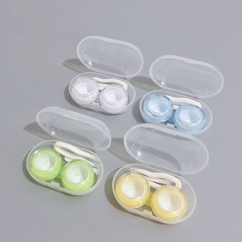 Portable contact lens case ins185 transparent small partner case Double-linked care Jane appropiable pupil containing box