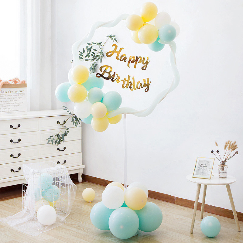 ins birthday decoration balloon column table floating balloon baby children's one-year-old party background wall scene layout
